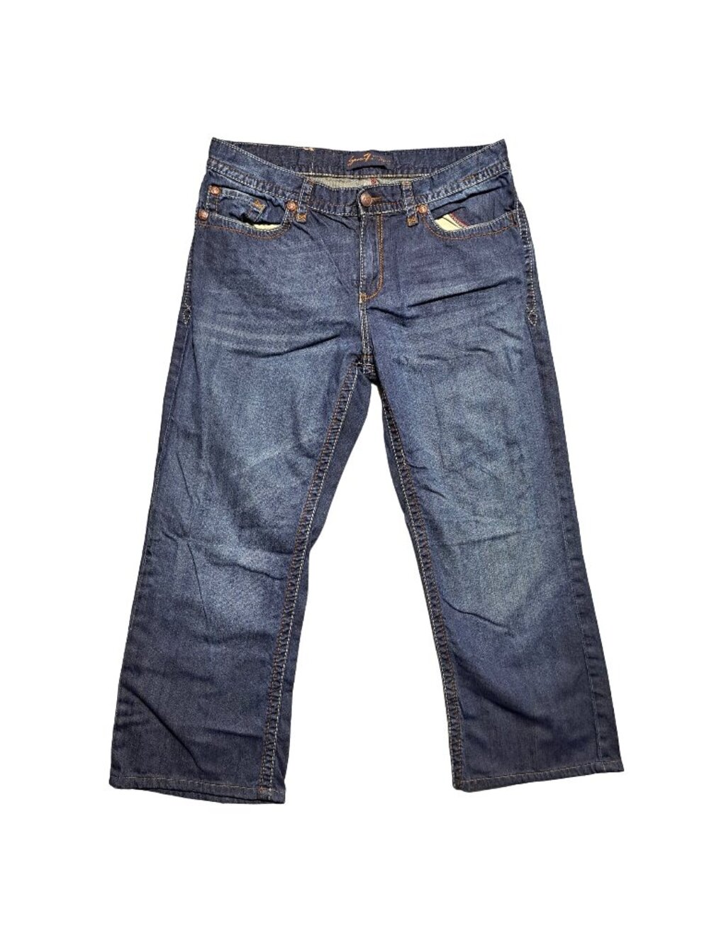 Seven7 Size 36x34 Premium Denim Jeans Straight Leg Blue Act. (35 x 27.50)